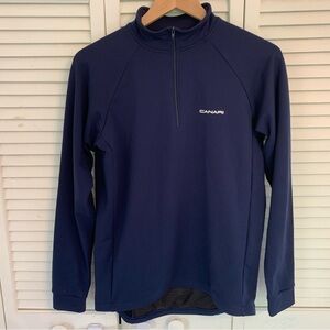 Canari‎ Men’s Large Navy Blue Long Sleeve Cycling Racing Jersey 1/4 Zip USA Made